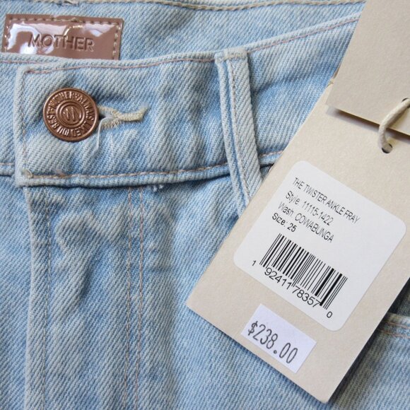 NWT Mother The Twister Ankle Fray in Cowabunga Wide Leg Jeans 25 - Picture 9 of 14